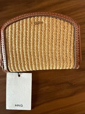 Mango Tan Woven Zip-Around Wallet